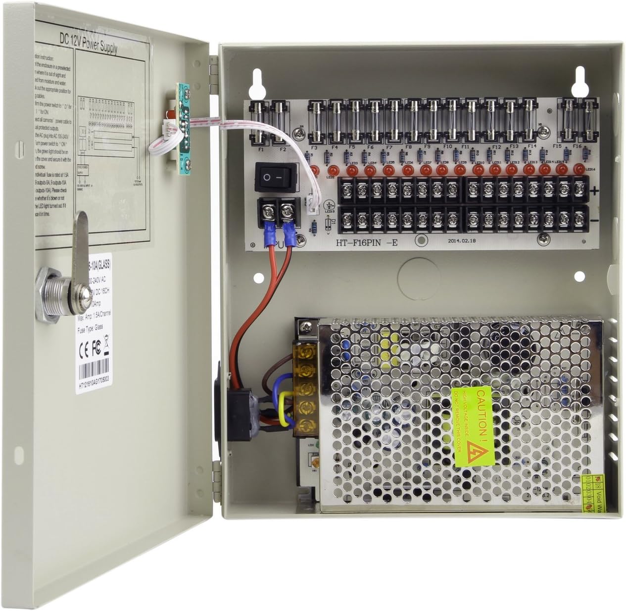 8 Channel 12V DC 5A Power Supply Box for CCTV DVR Security System k7m