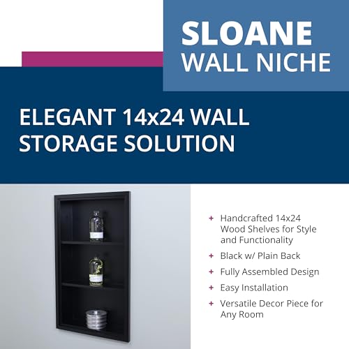 14x24 Recessed Wall Niche Medicine Cabinet Replacement, Bathroom Insert Shelf, Dark Brown q7k