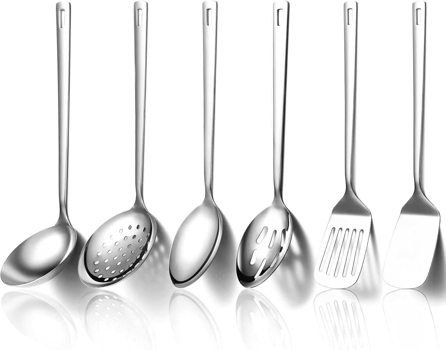 Kitchen Utensils Set 6pcs, Stainless Steel Cooking Utensils Set, Heavy Duty Kitchen Tools Spatulas Set, Home Essentials Kitchen Gadgets Accessories