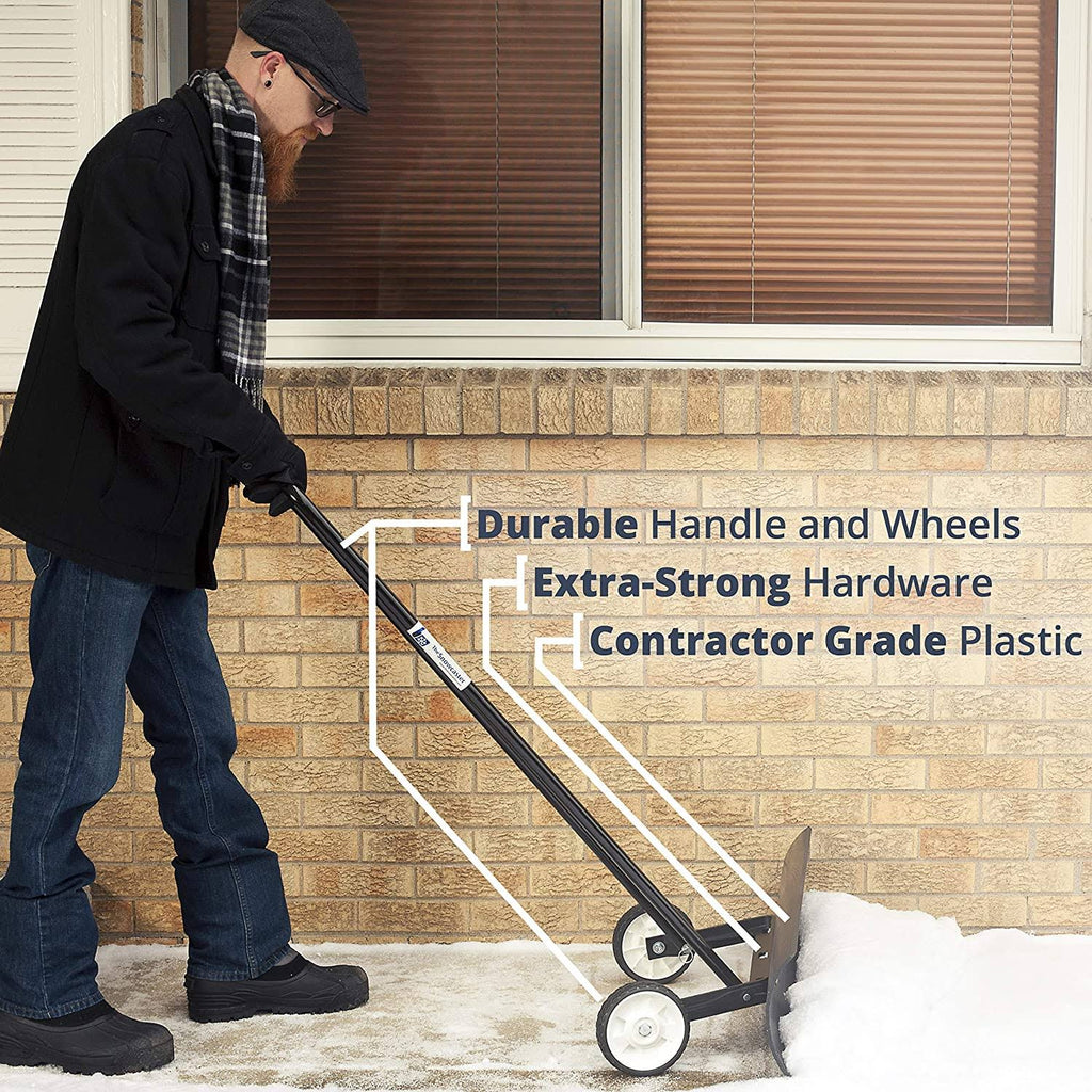 Snow Pusher 36-Inch Heavy Duty Bi-Directional Wheeled a7