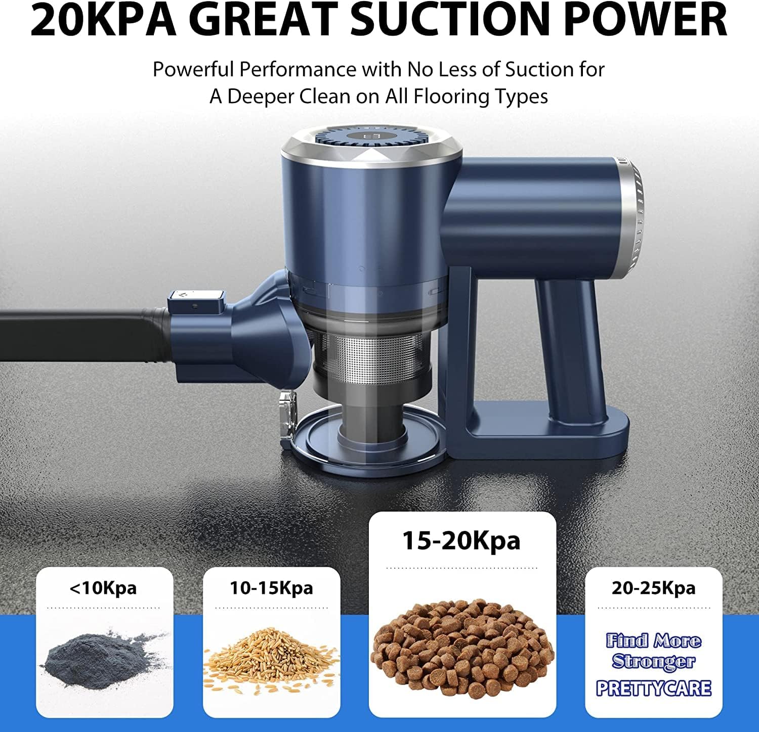 Cordless Stick Vacuum Cleaner with LED Display 20000Pa 4in1 Lightweight a7