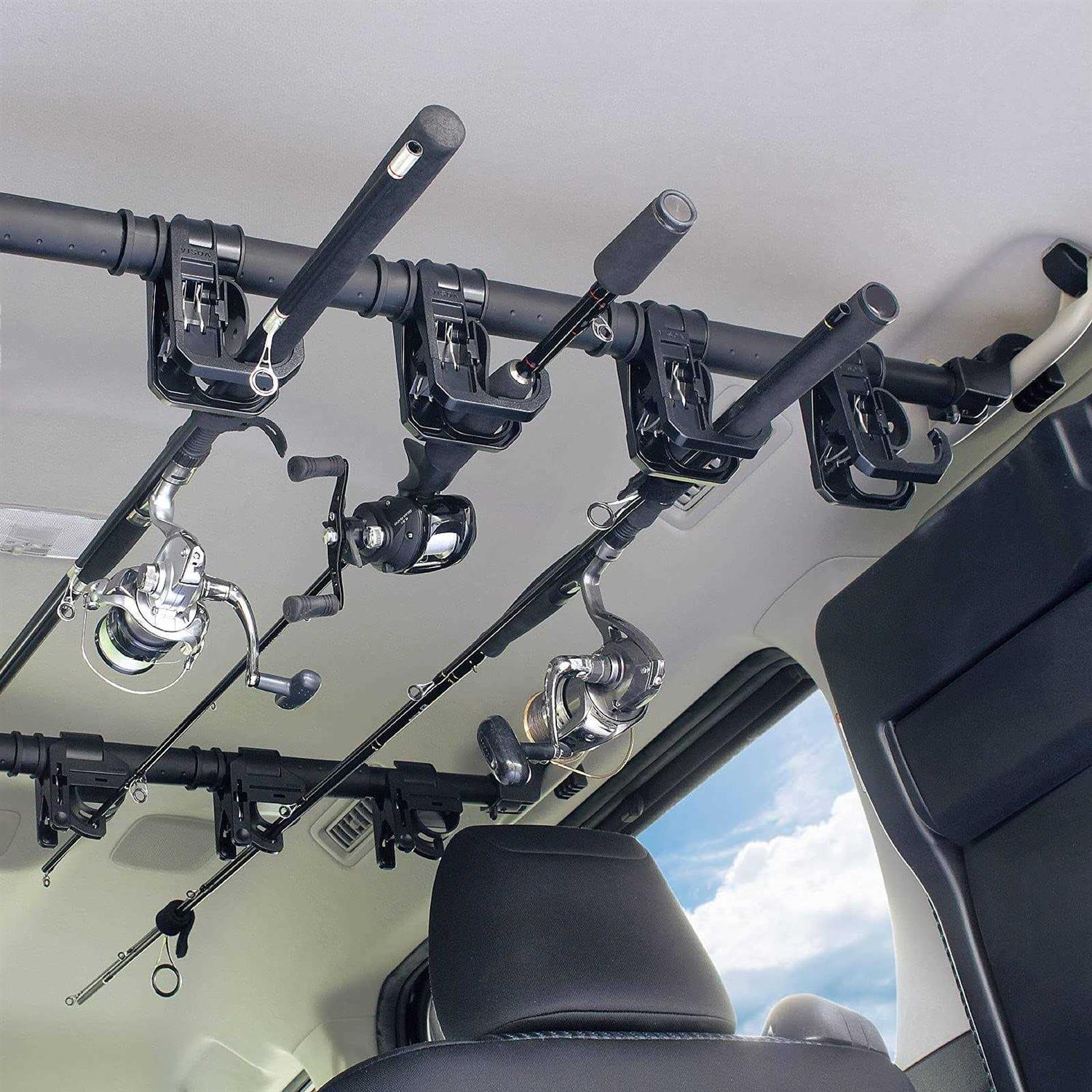 Littlemole Car Fishing 4 Rod Holder Adjustable 35 to 57 Inch - Sports Supplies Online Store