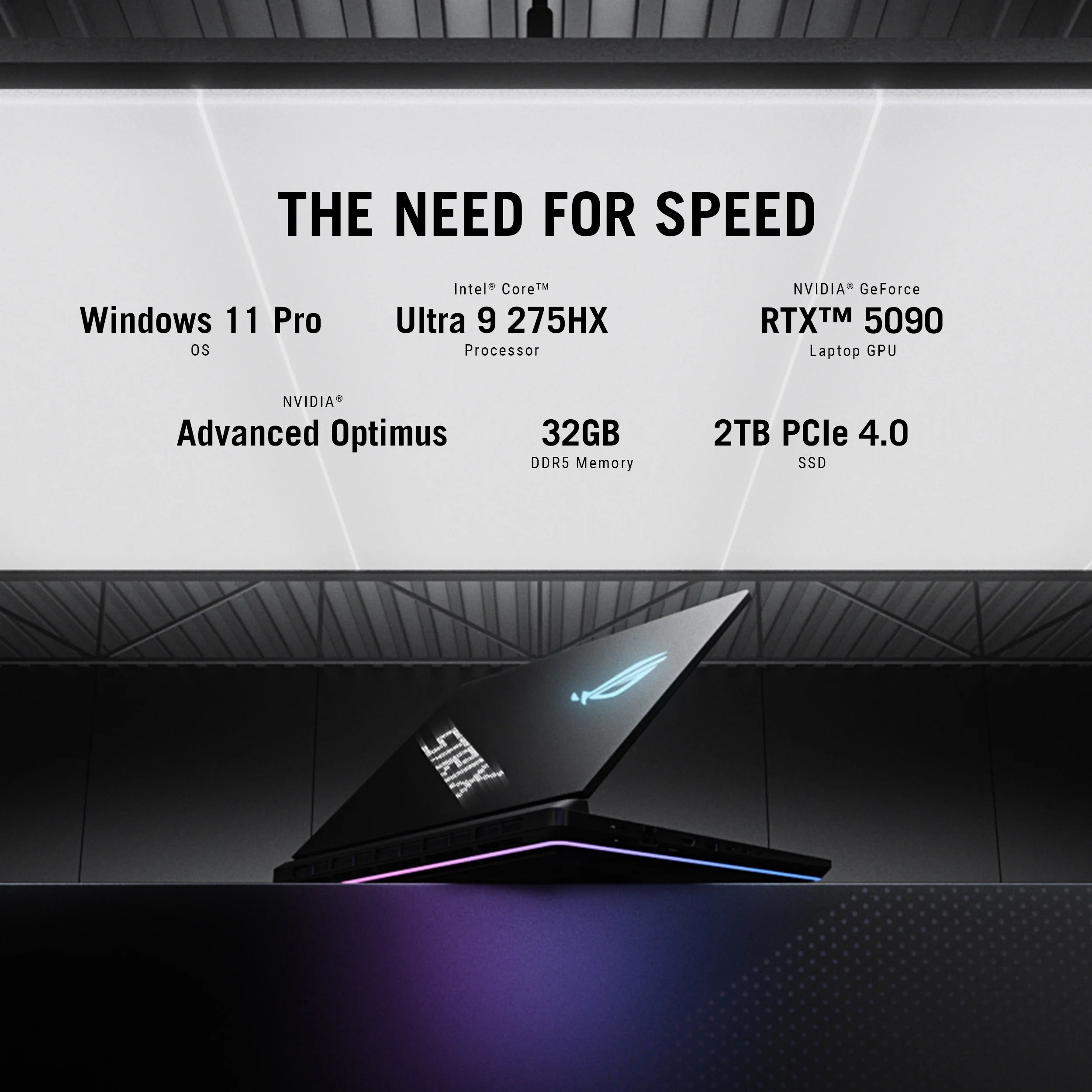 Gaming Laptop 18in 240Hz Mini LED Display RTX 5090 32GB 8TB SSD k7m