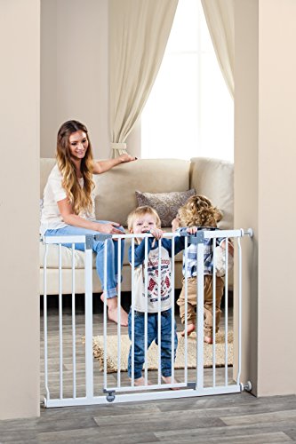 Baby Safety Gate Extra-Wide 39-42.5 Inches White k7
