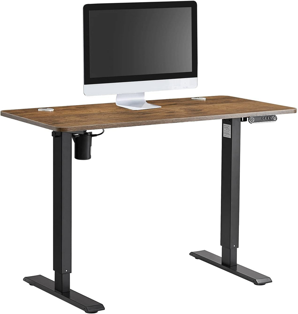 HOMMOO Electric Height Adjustable Standing Desk 48" x 24" Single Motor Ergonomic Stand Up Desk Sit Stand Desk with 4 Preset Heights Memory Controller Home Office Computer Desk (Black)