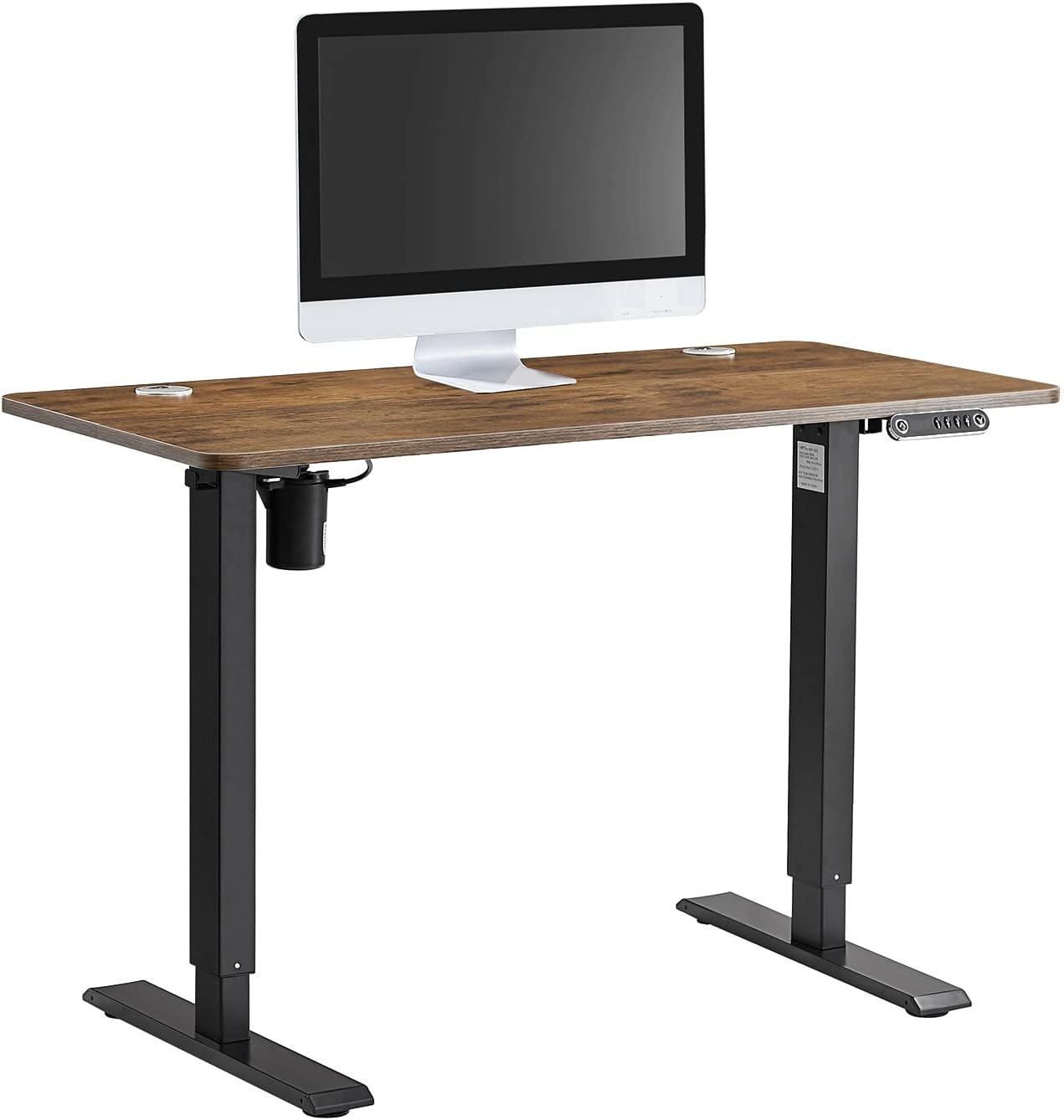 HOMMOO Electric Height Adjustable Standing Desk 48" x 24" Single Motor Ergonomic Stand Up Desk Sit Stand Desk with 4 Preset Heights Memory Controller Home Office Computer Desk (Black)