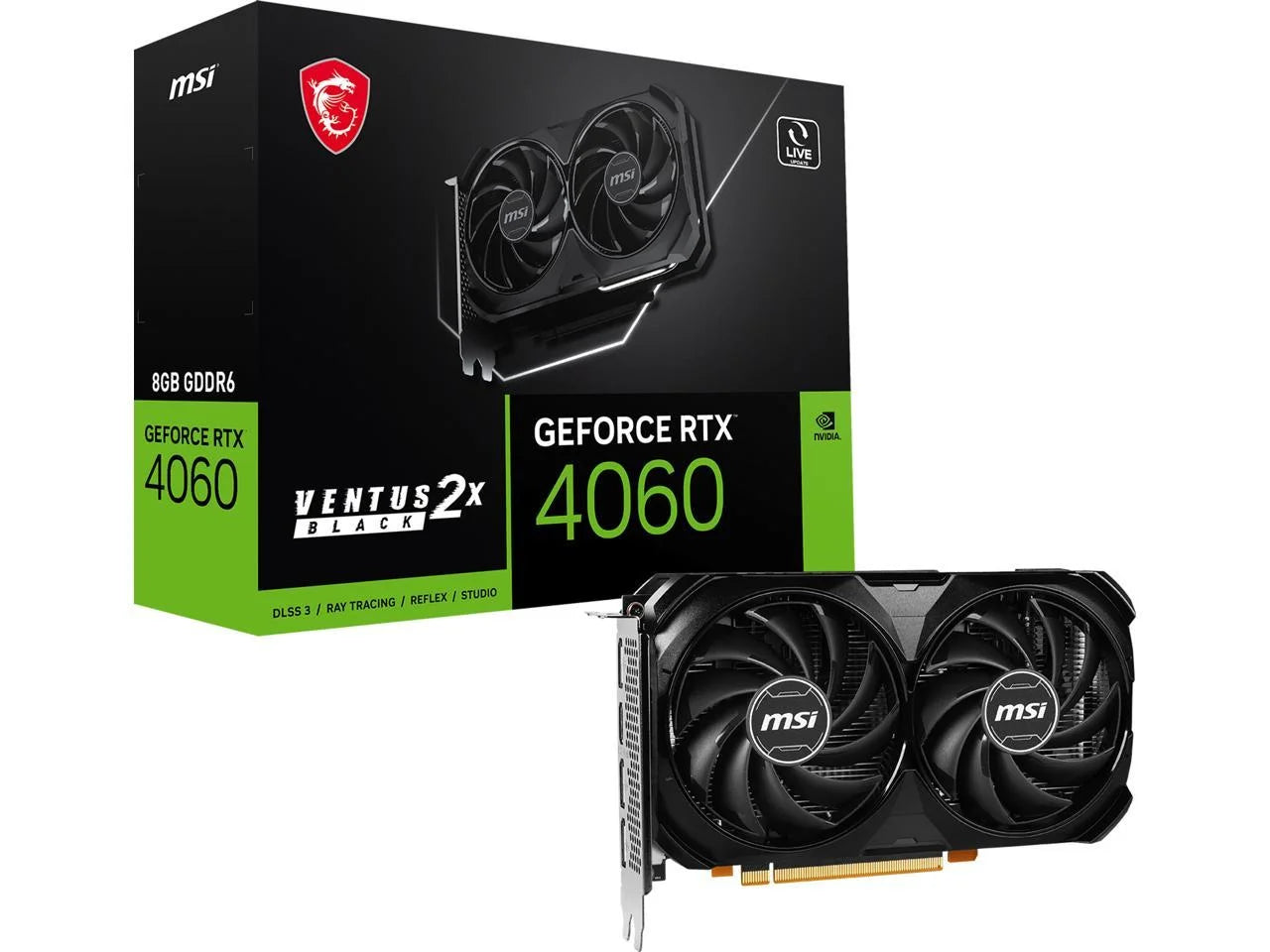 Graphics card 8GB GDDR6 PCIe 4.0 x16 black k7