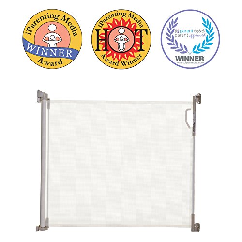 Retractable Mesh Baby Gate 33in Tall 55in Wide White a7