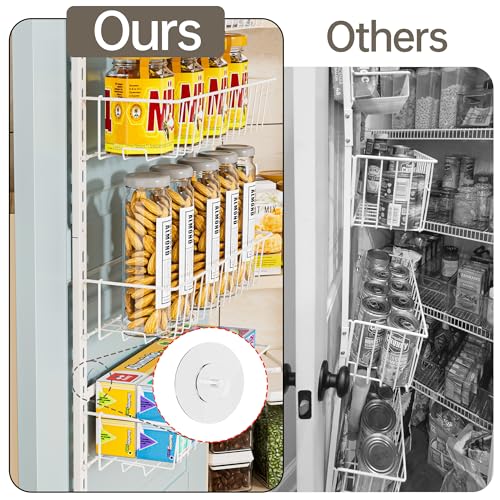 Over the Door Pantry Organizer 6-Tier Metal Storage Rack White a7