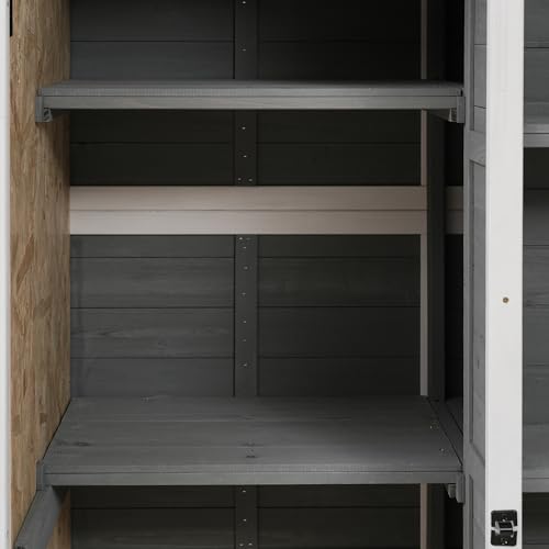 Garden Potting Bench Table with Storage Shelf and Cabinet Brown7k