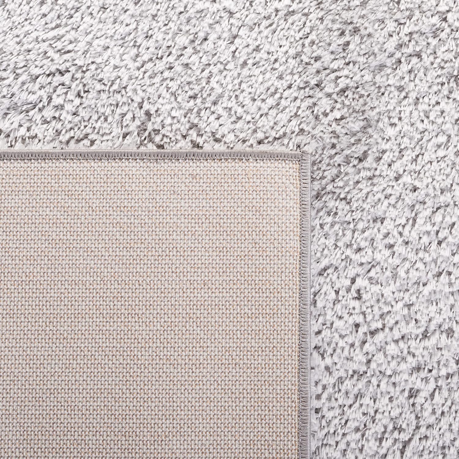 Shag Area Rug 8x10 Light Grey Non-Shedding Easy Care q7k
