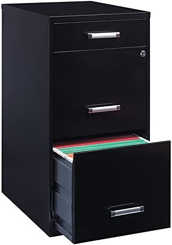 Metal Organizer Pencil Drawer Vertical File Cabinet 18in Black k7