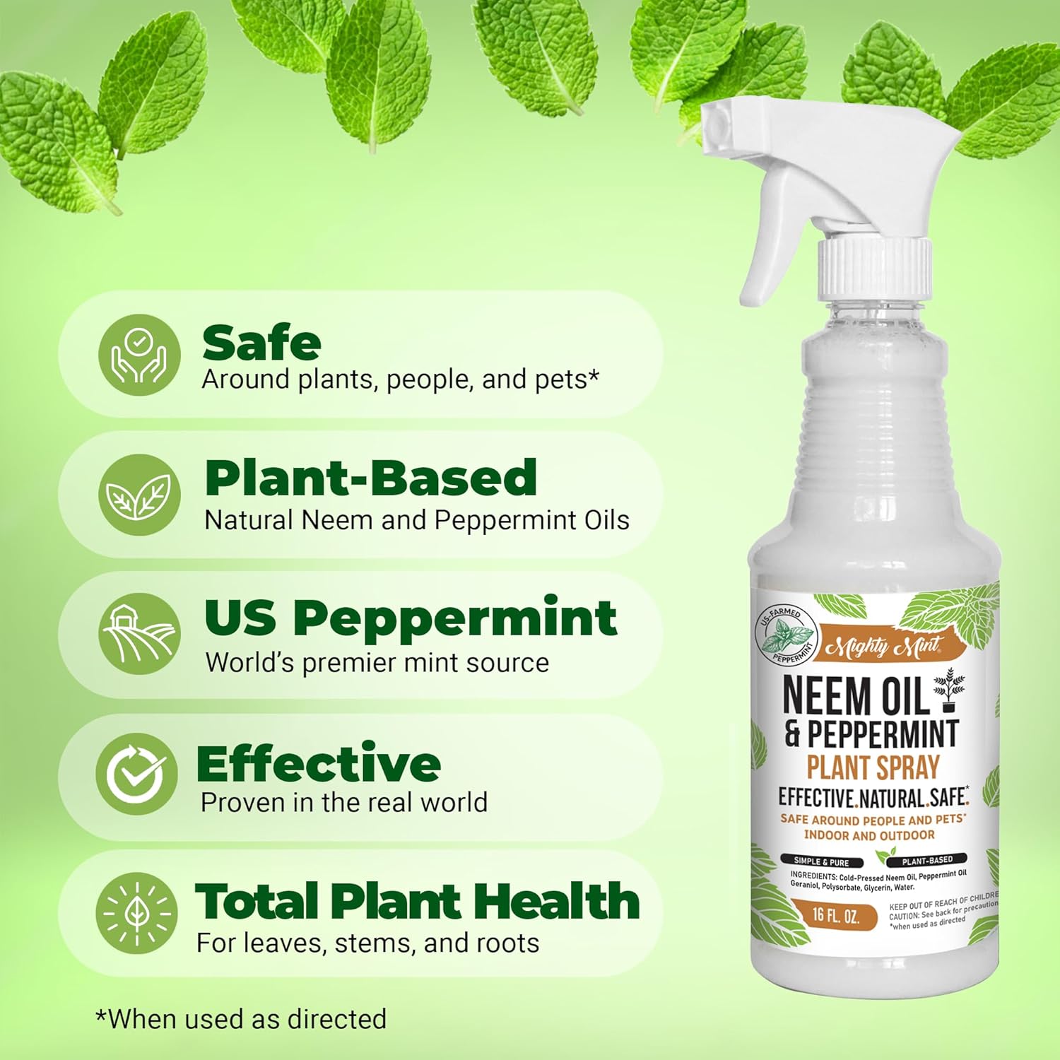 Neem Oil & Peppermint Plant Spray 16oz k7