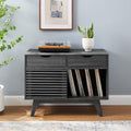 Modway Render Mid-Century Modern 37" Vinyl Record Display Stand with Drawers in Charcoal