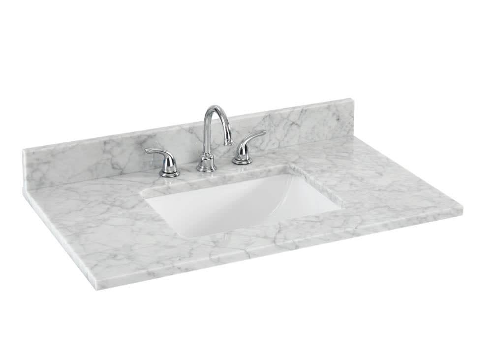 Marble Bathroom Vanity Top 31in White a7