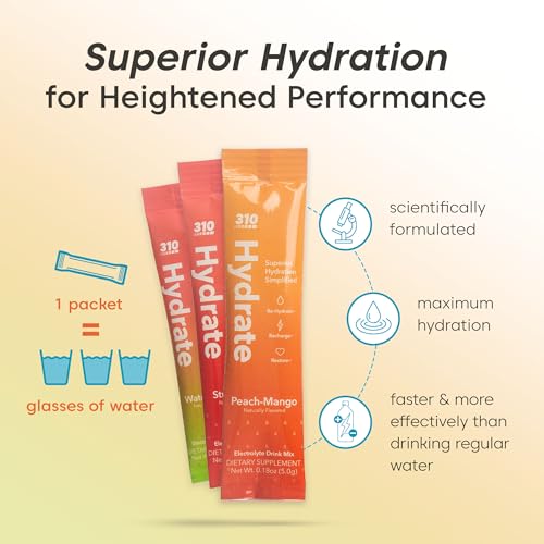 Hydrate Lemon Lime Electrolytes Powder Packets Sugar Free 30 Servings k7