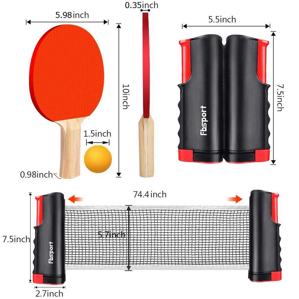 Ping Pong Paddle Set with Retractable Net and Carry Bag k7m